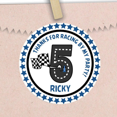 Race Car Birthday Party Stickers