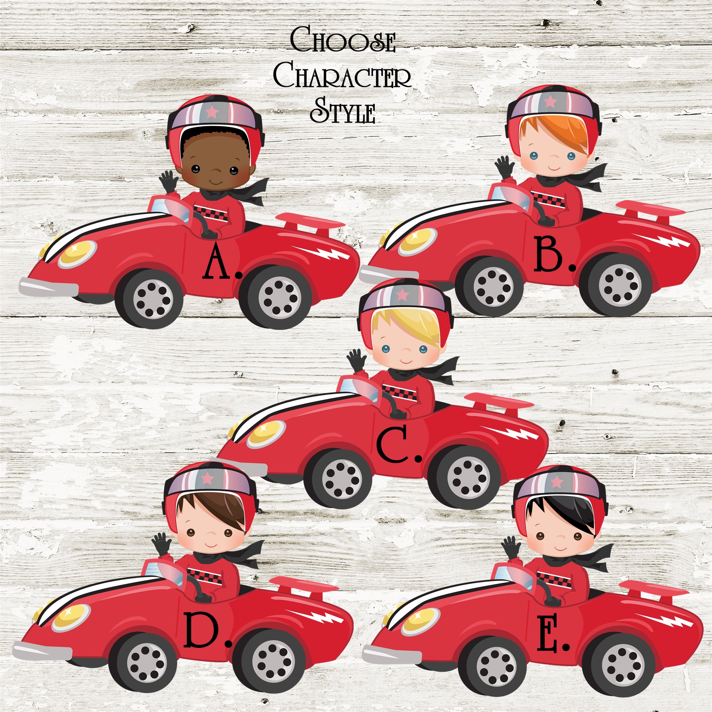 Boys Race Car Valentine Stickers