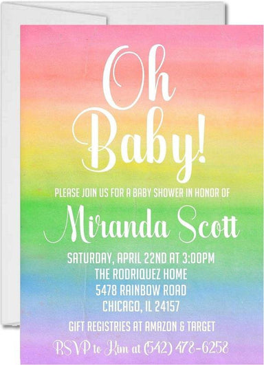 Rainbow Baby Shower Invitations