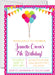 Rainbow Balloon Birthday Party Invitations