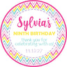 Rainbow pastel birthday sticker labels