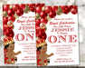 Red And Gold Prince 1st Birthday Party Invitations