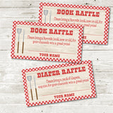 Red Baby Q Diaper Raffle Tickets