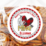 Red buffalo plaid Be Mine Valentine sticker