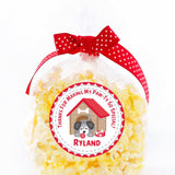 Red doghouse birthday stickers