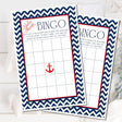 Red white blue nautical baby shower bingo printable game
