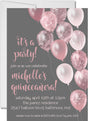 Rose Gold And Grey Balloon Quinceanera Invitations