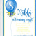 Royal Blue And Yellow Balloon Birthday Party Invitations