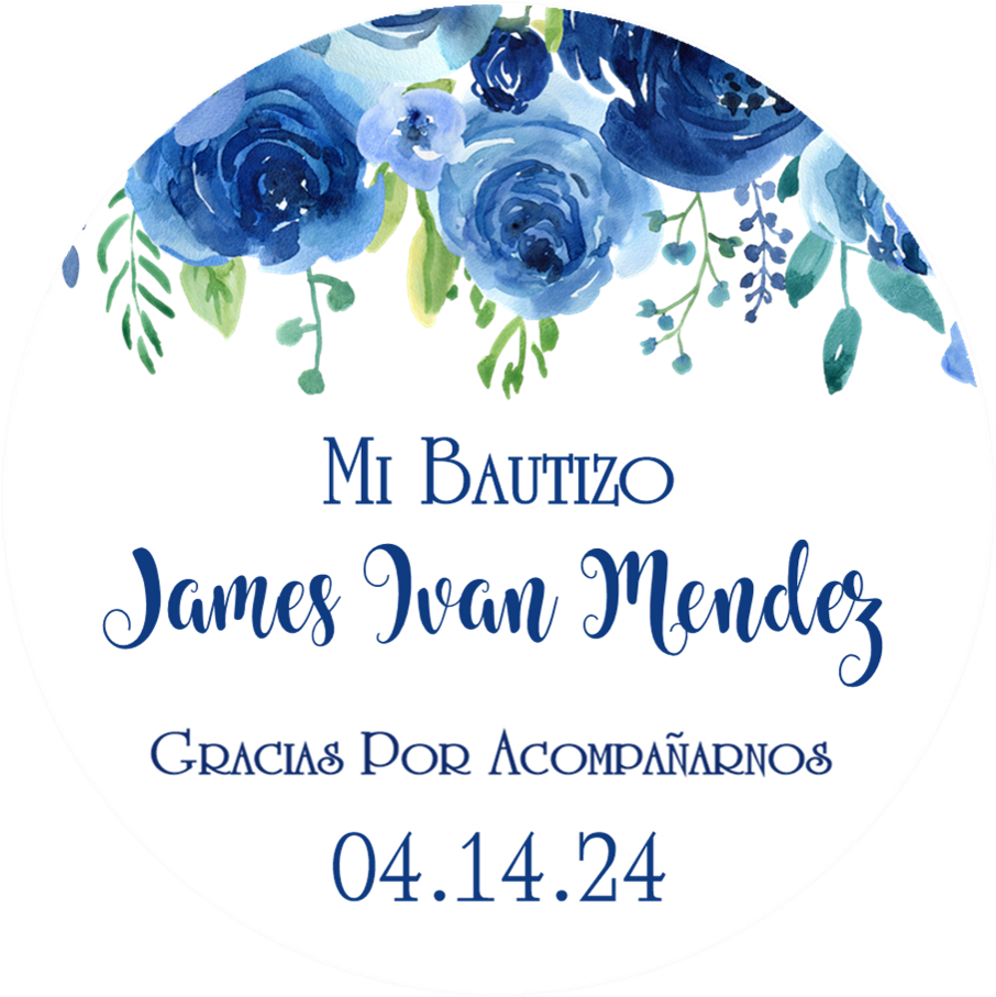 Royal blue baptism stickers