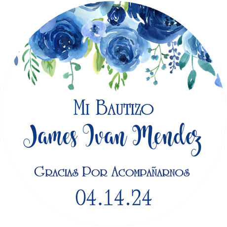 Royal blue baptism stickers