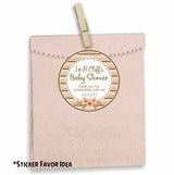 Rustic Floral Baby Shower Stickers Or Favor Tags
