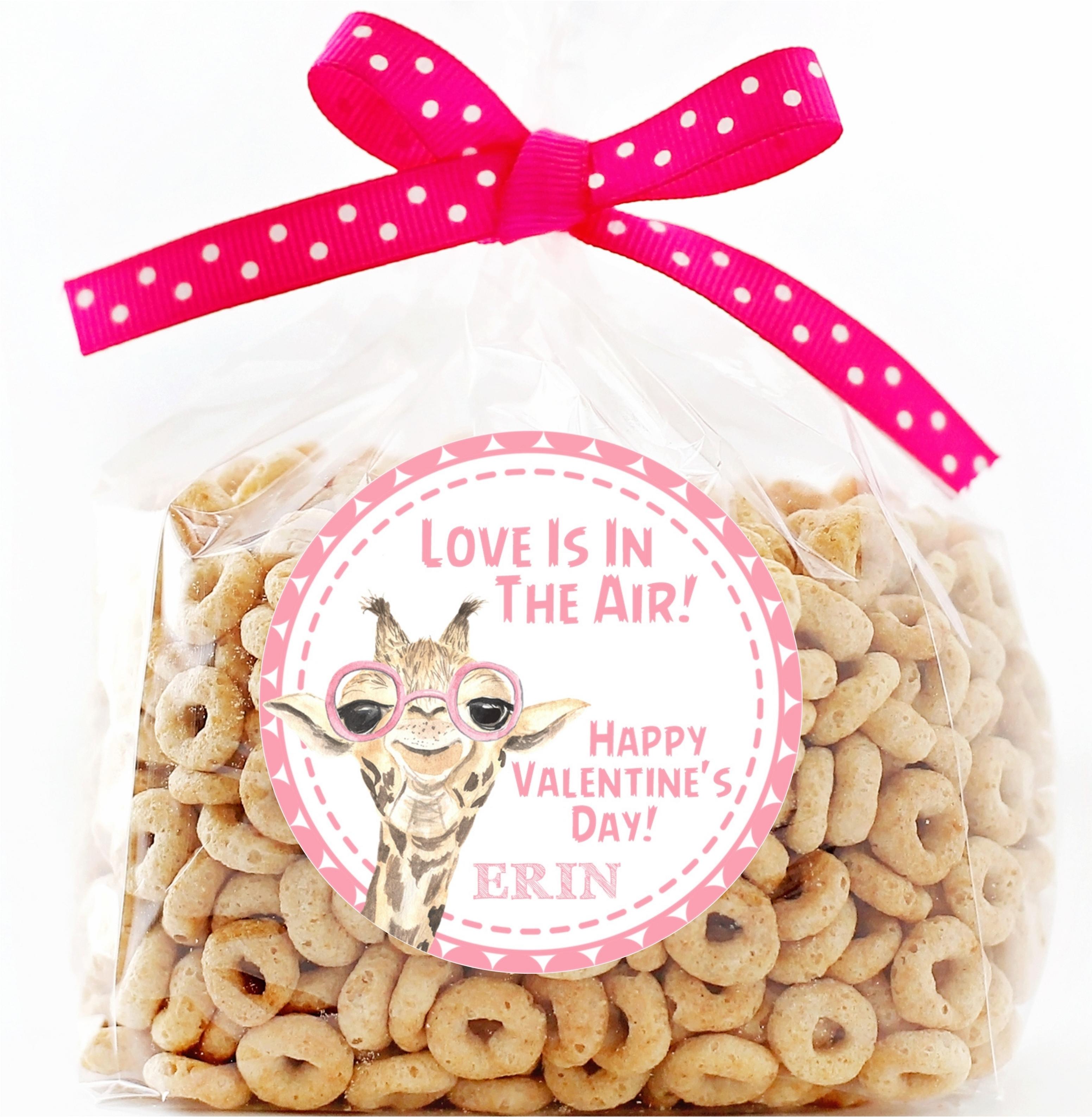 Safari Giraffe Valentine's Day Stickers