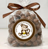 Safari monkey treat bag sticker design