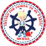Sailor birthday party favor sticker with crab design