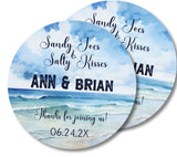 Sandy toes salty kisses wedding favor sticker
