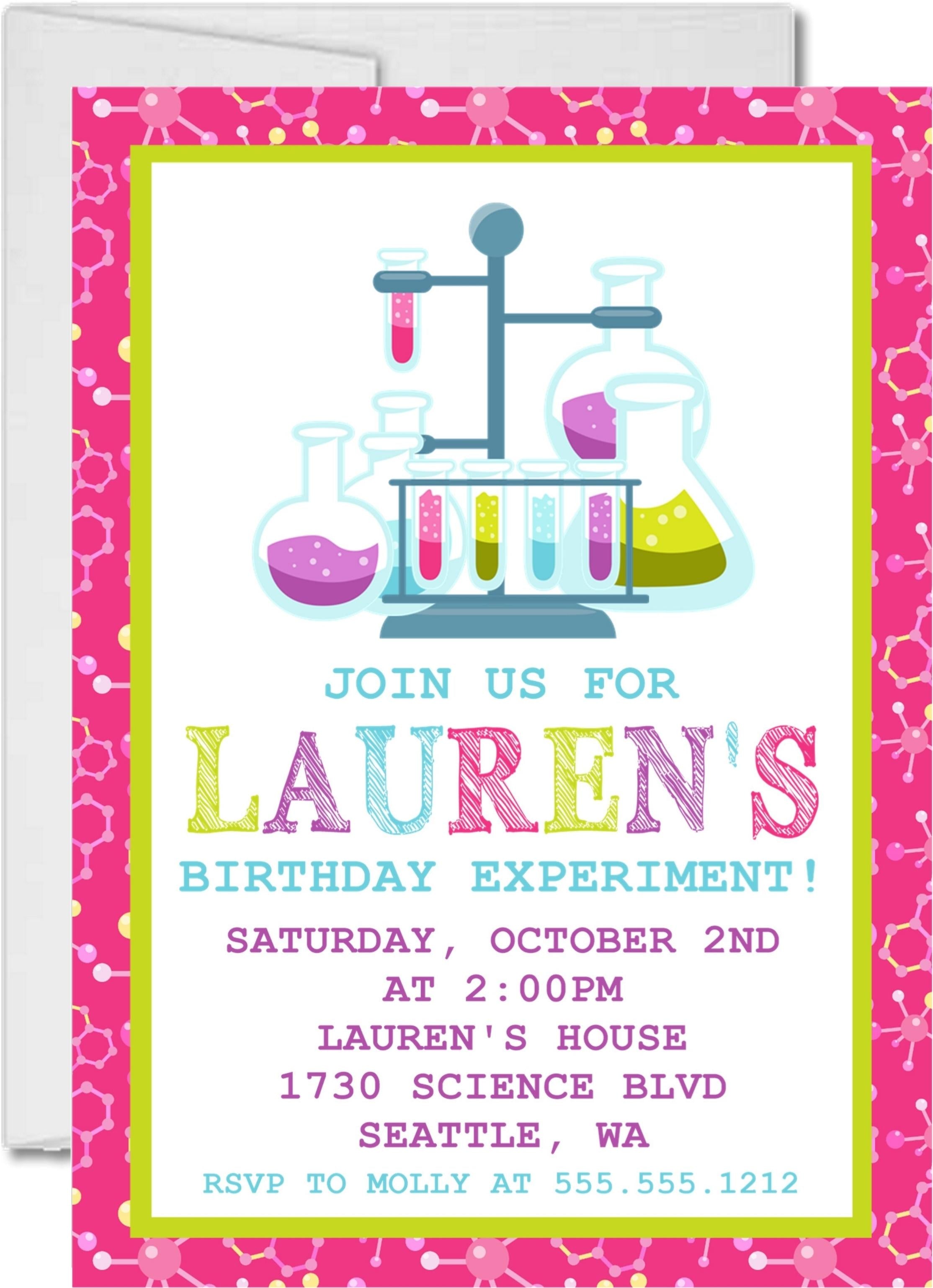 Science Birthday Party Invitations