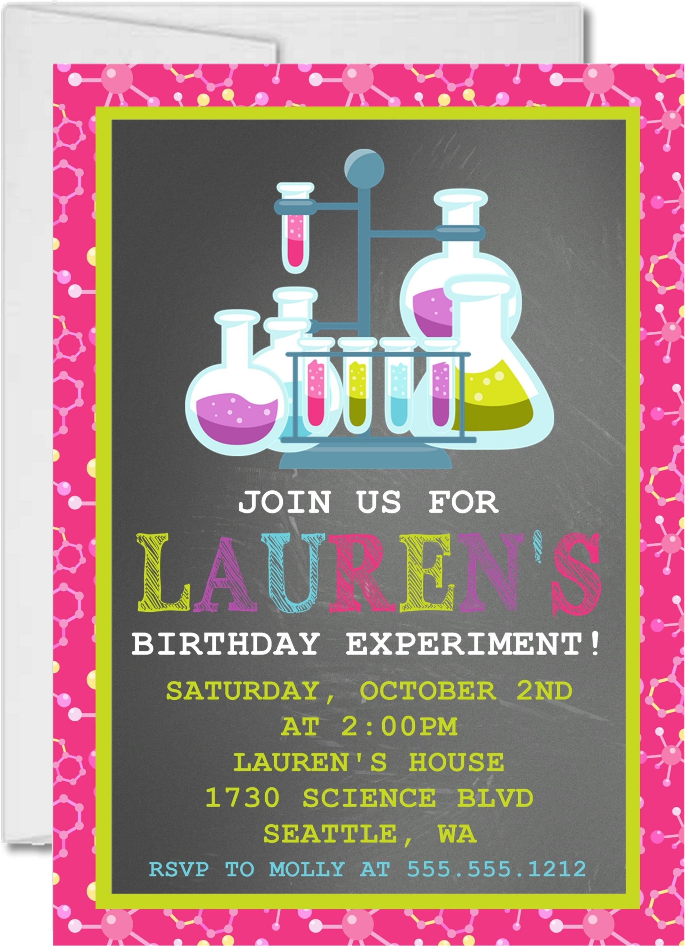 Science Birthday Party Invitations