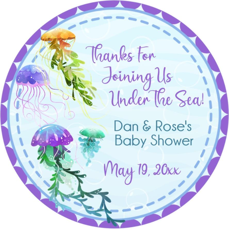 Under the Sea Jellyfish Baby Shower Stickers