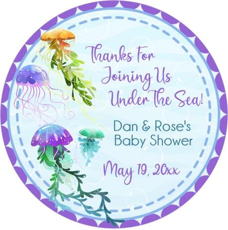 Under the Sea Jellyfish Baby Shower Stickers