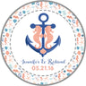 Seahorse wedding favor label customized with couple names and wedding date