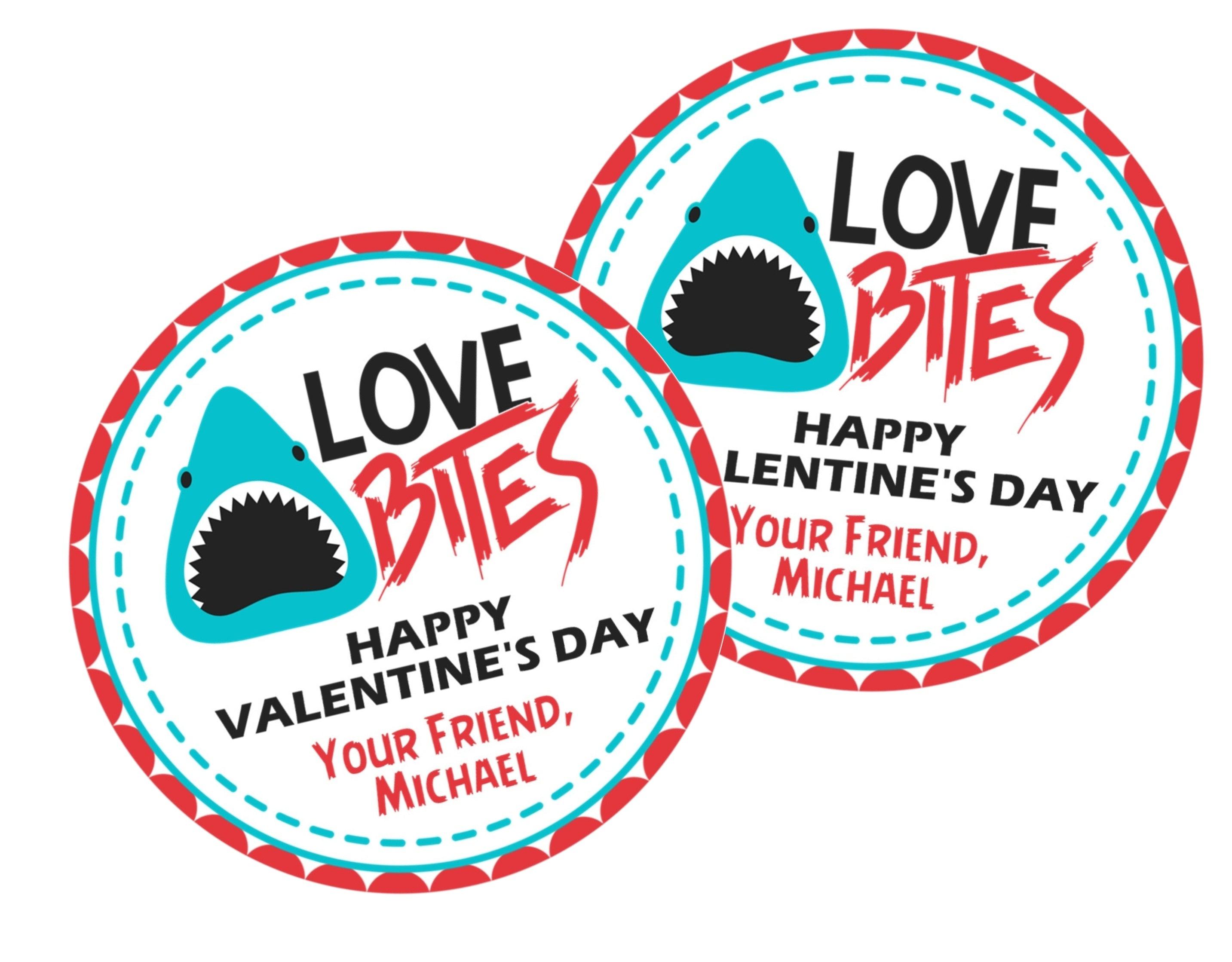 Shark Valentine's Day Stickers