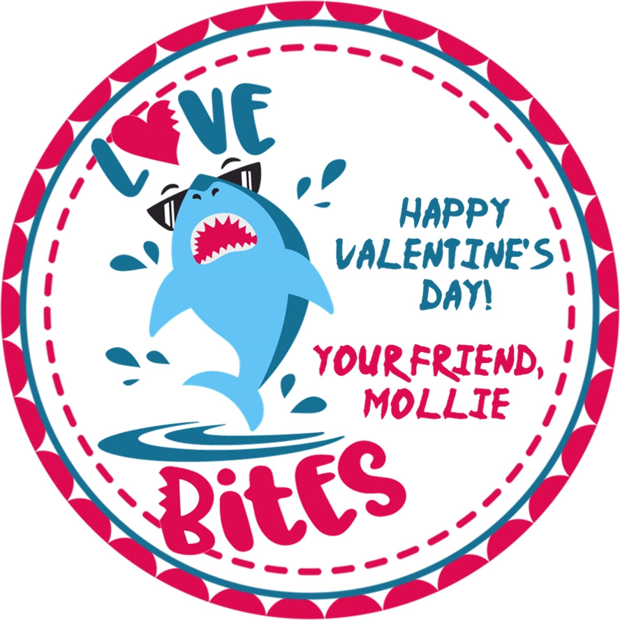 Shark Valentine’s Day Stickers – Love Bites