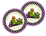 Skull print Halloween favor label design