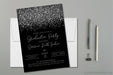 Slate Grey And Black Graduation Party Invitations