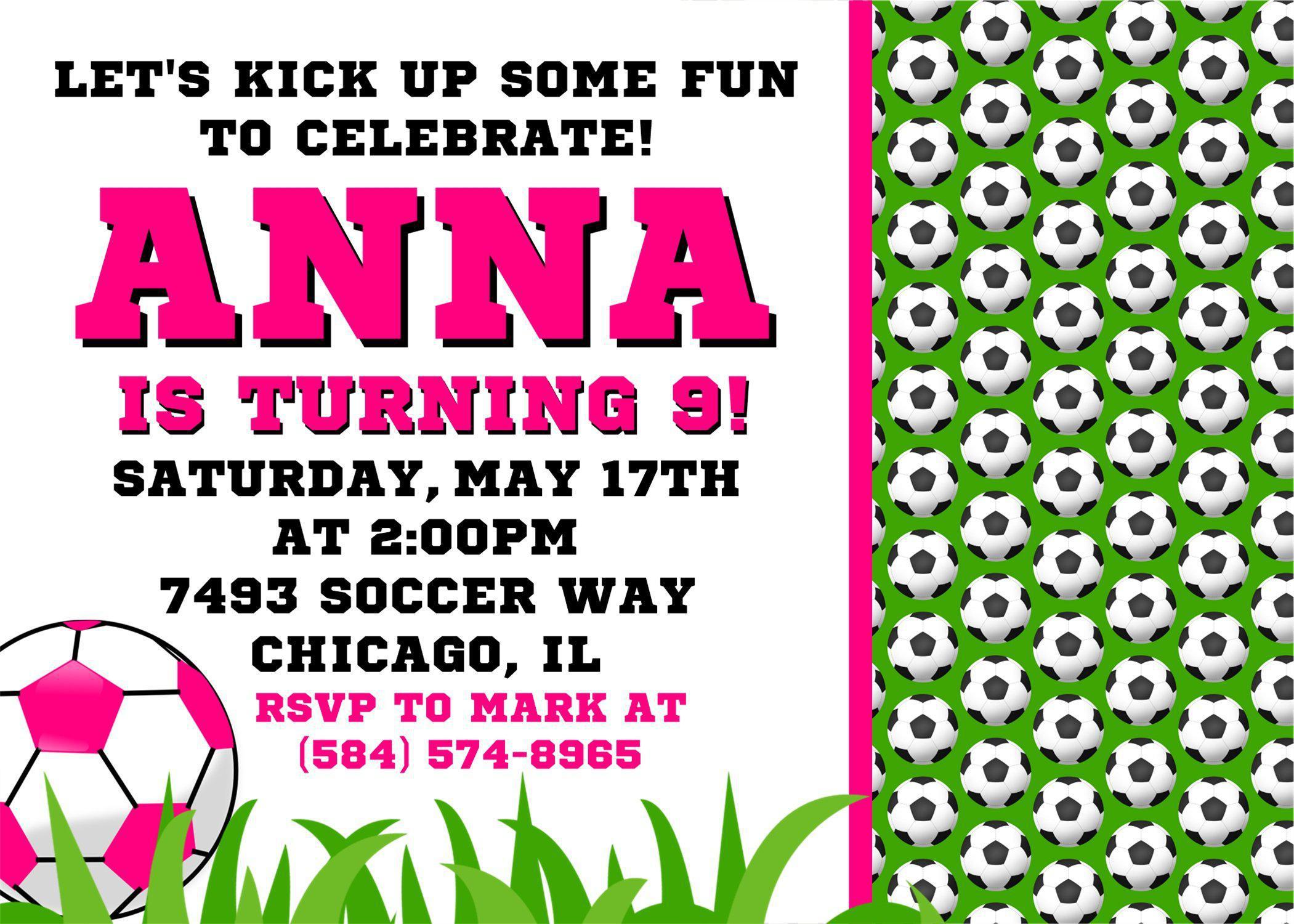 Soccer Birthday Party Invitations