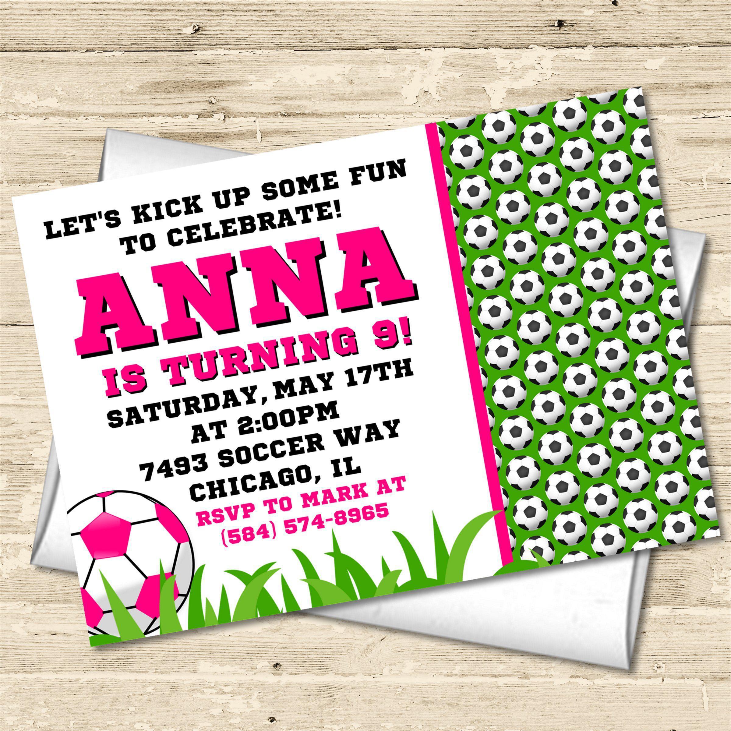 Soccer Birthday Party Invitations