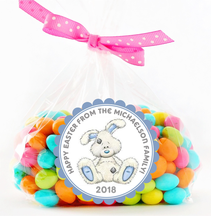 Soft pastel bunny sticker for Easter baskets