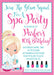 Spa Birthday Party Invitations