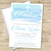 Spanish Blue Watercolor Baptism Invitations