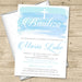 Spanish Blue Watercolor Baptism Invitations