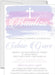 Spanish Pink And Lavender Watercolor Baptism Invitations