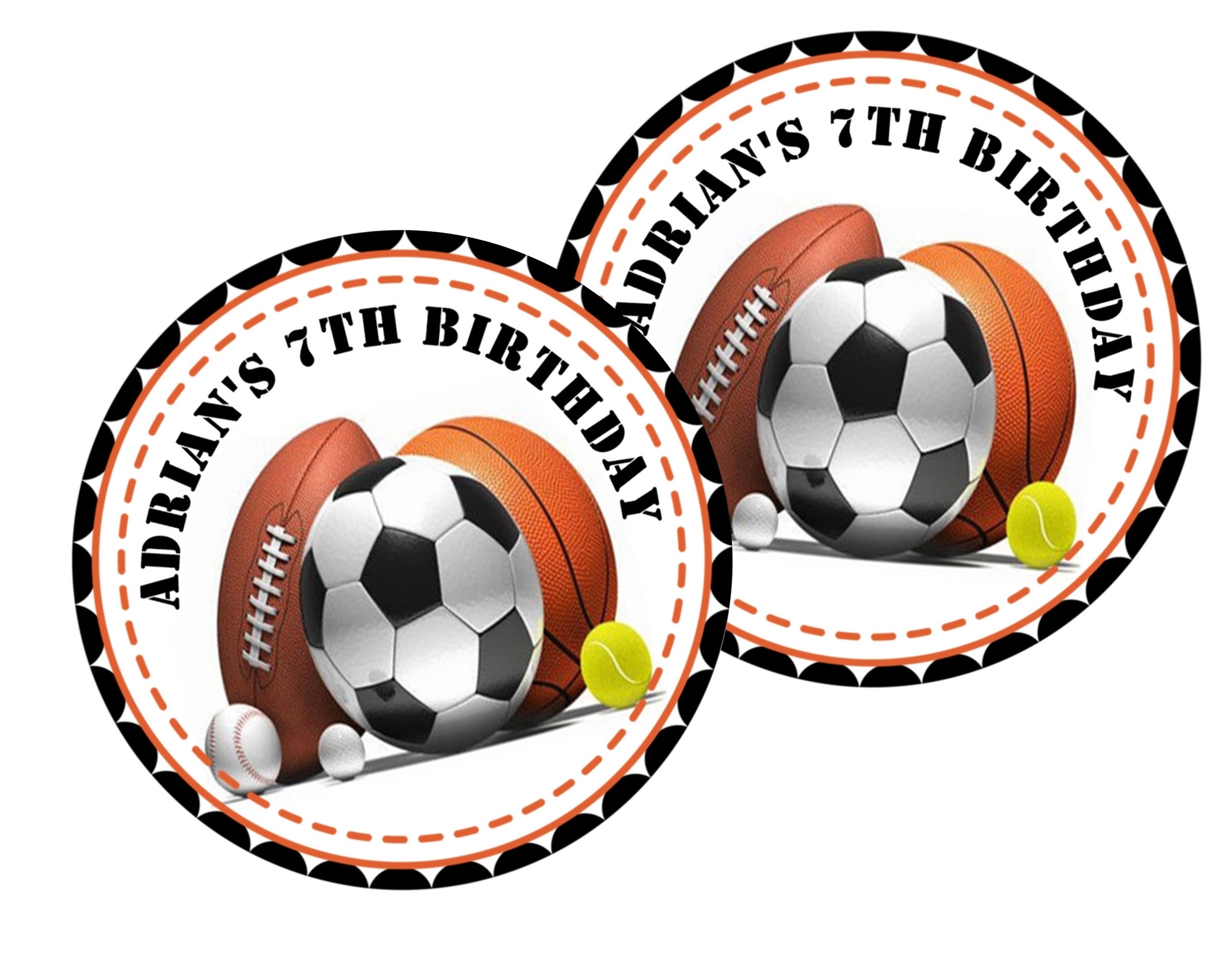 Sports Birthday Party Stickers