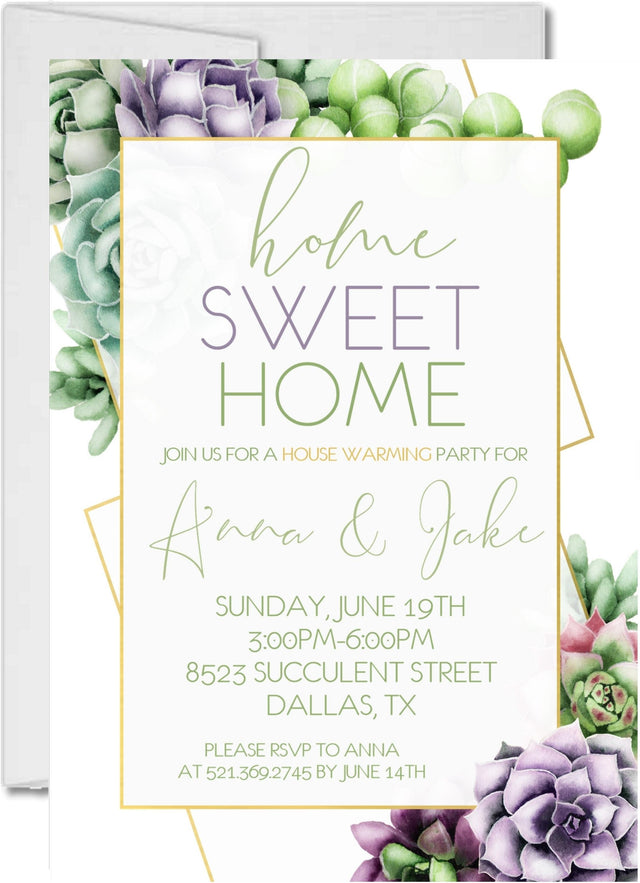 Succulent Housewarming Party Invitations