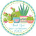 Succulent party sticker with cactus theme and personalized name