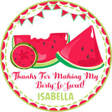 Summer watermelon thank you sticker birthday