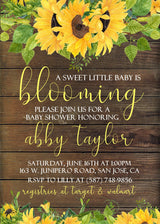Sunflower Baby Shower Invitations