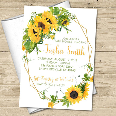 Sunflower Baby Shower Invitations