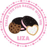 Sweet treat party favor labels with cookies and baking theme elements