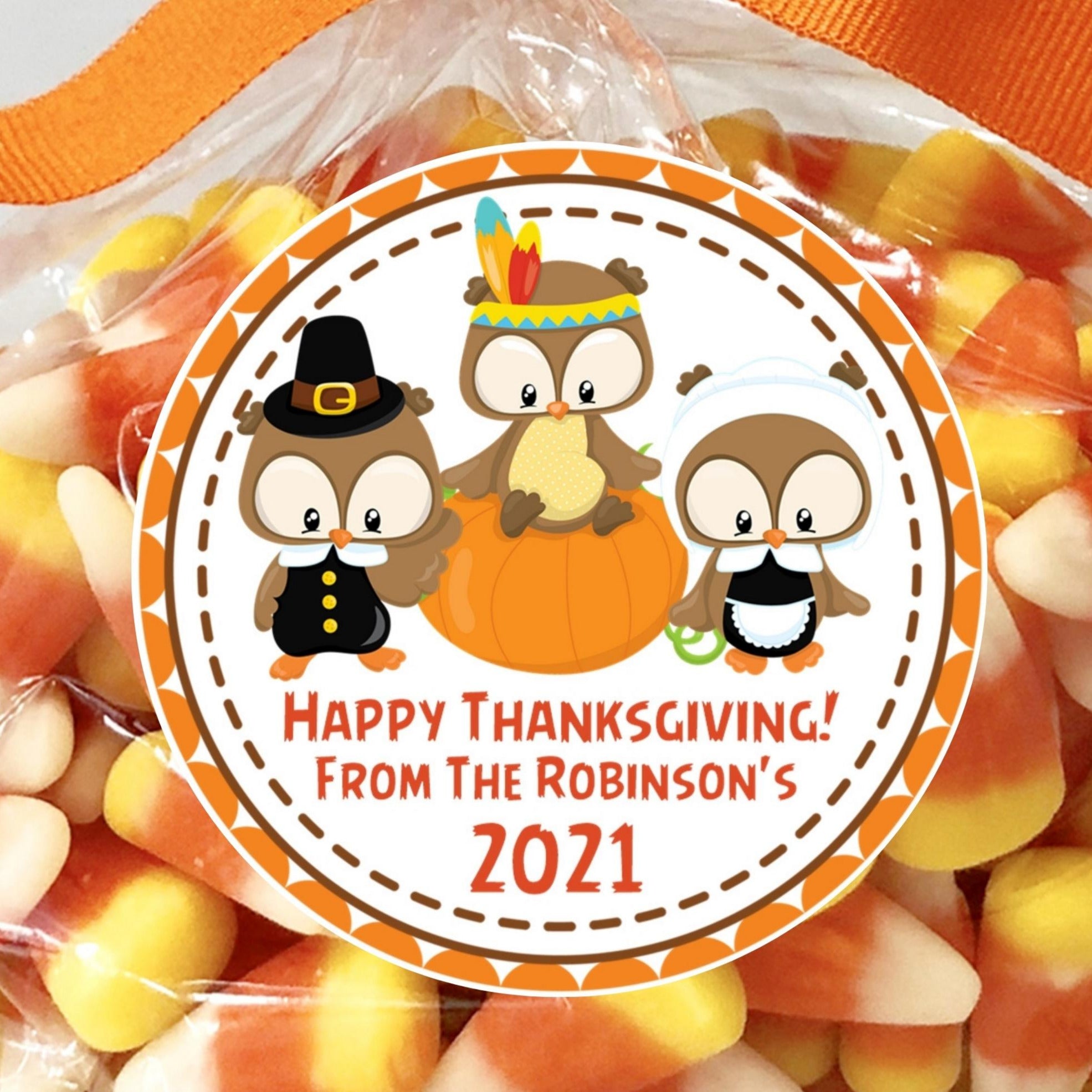 Owl Thanksgiving Stickers