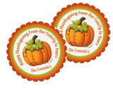 Thanksgiving family pumpkin label