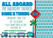 Train Birthday Party Invitations