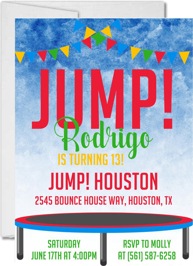 Trampoline Birthday Party Invitations