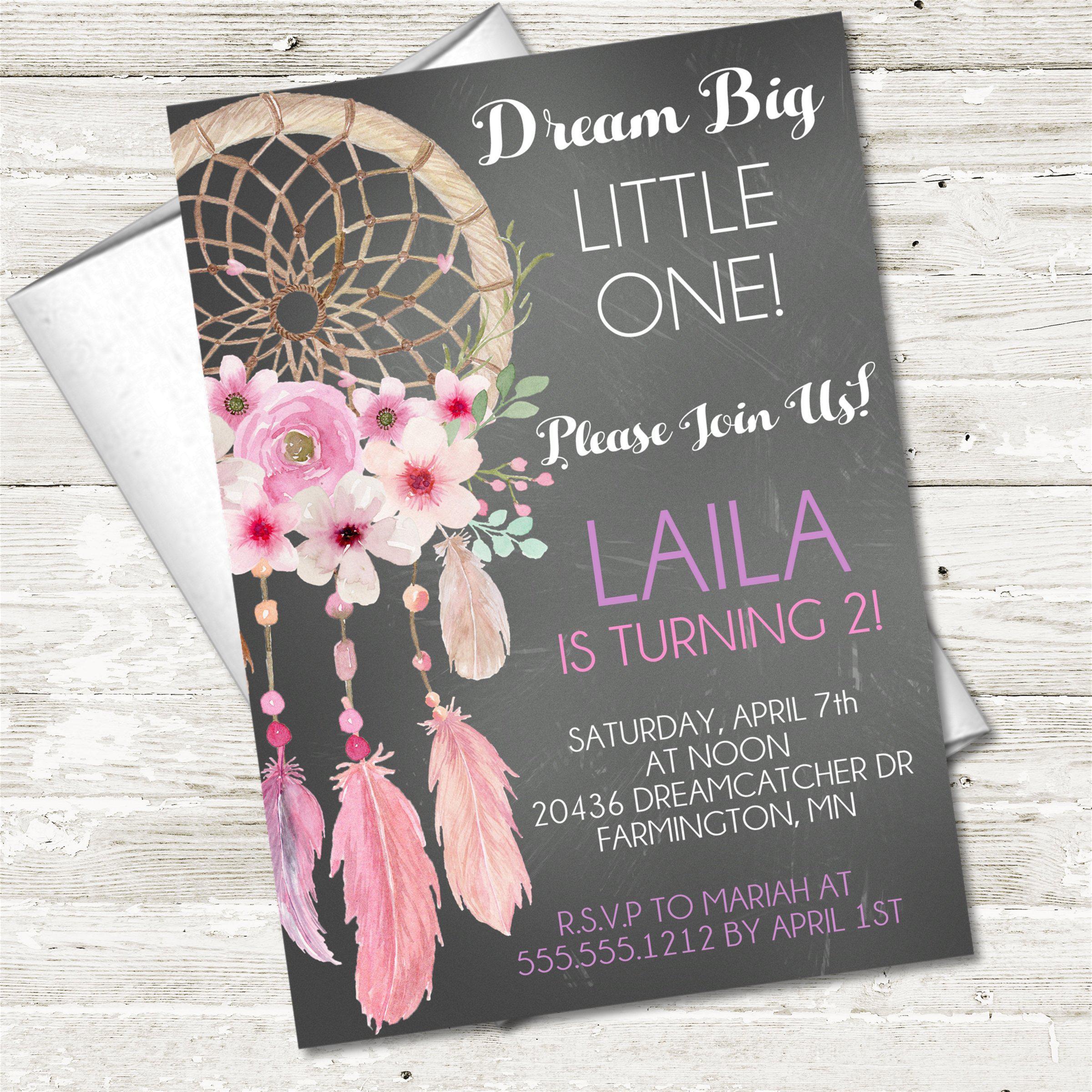 Tribal Feather Dreamcatcher Birthday Party Invitations