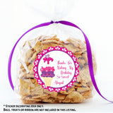Triple scoop ice cream themed sticker for girls’ birthday party favors
