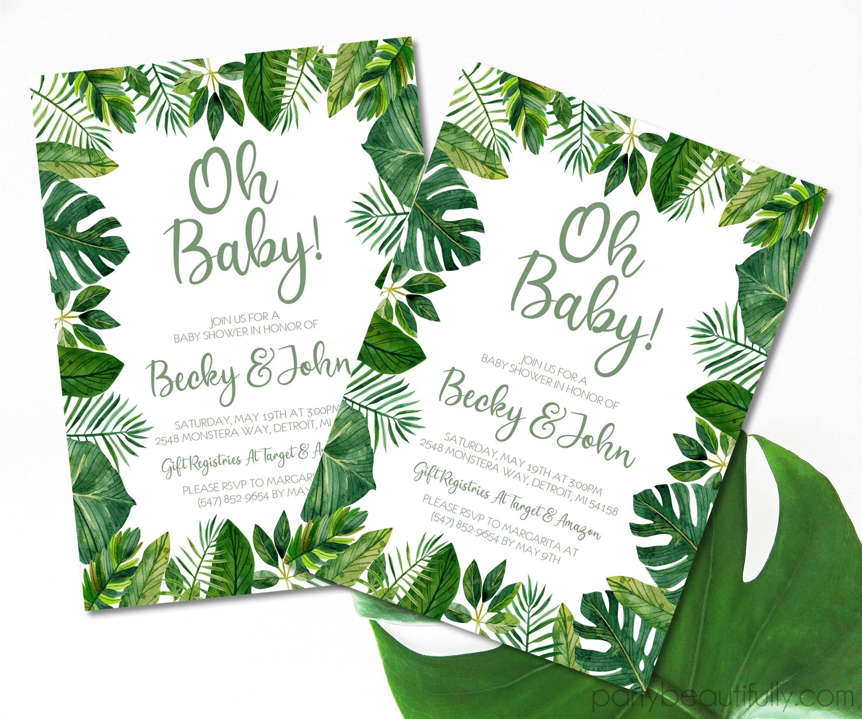 Tropical Baby Shower Invitations