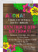 Tropical Luau Birthday Party Invitations